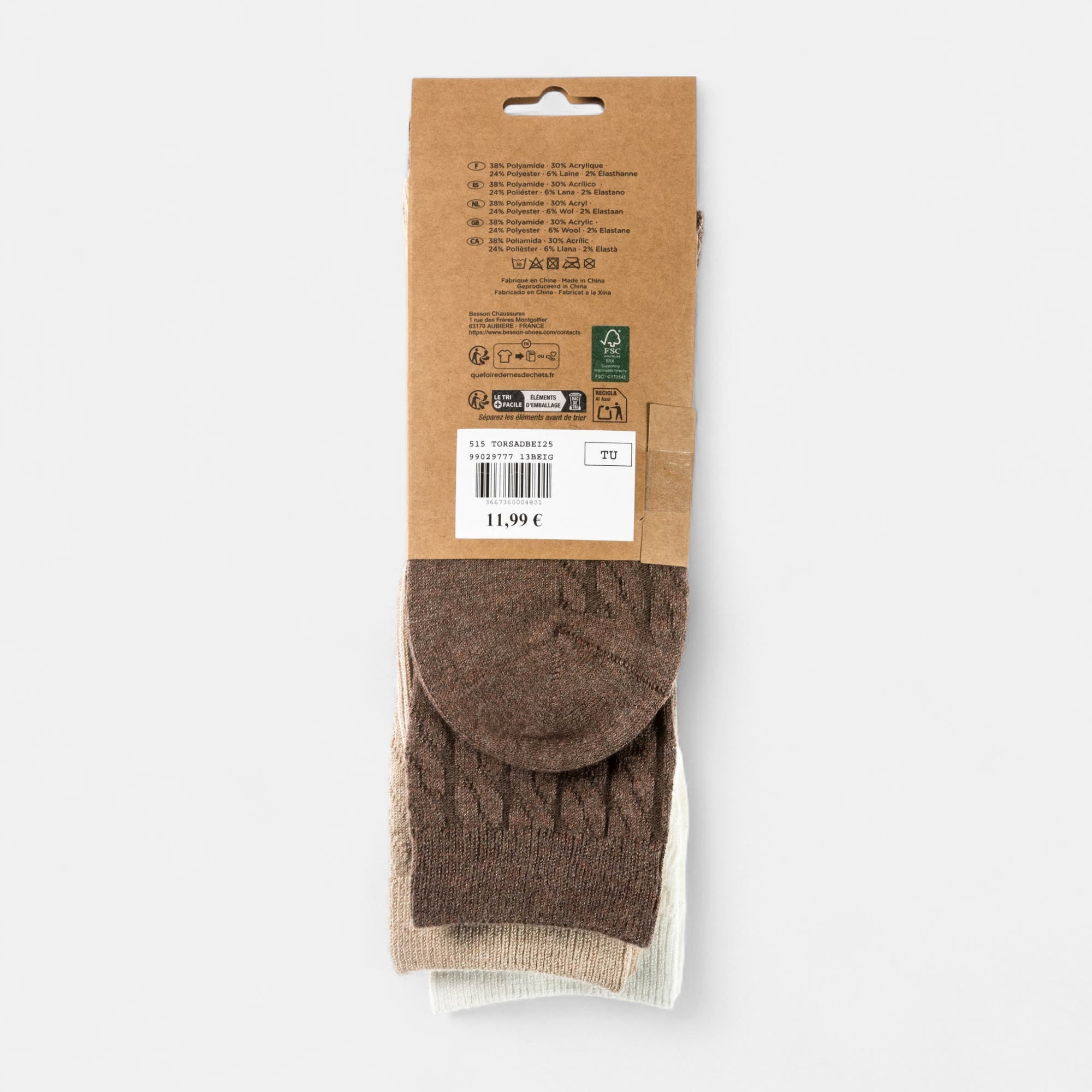 Chaussettes Femme beige