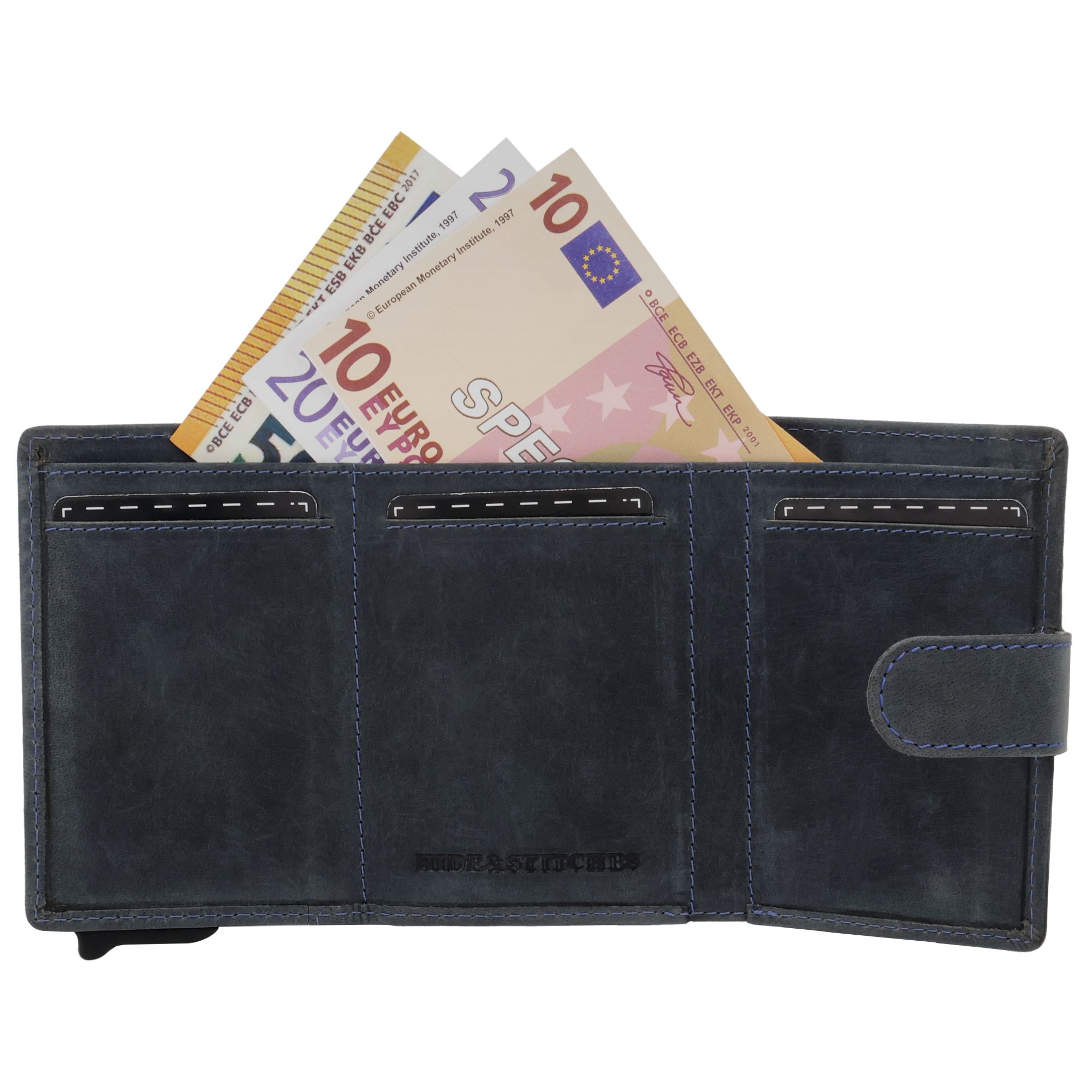 Hide & Stitches Idaho Assorti Safety Wallet Donkerblauw