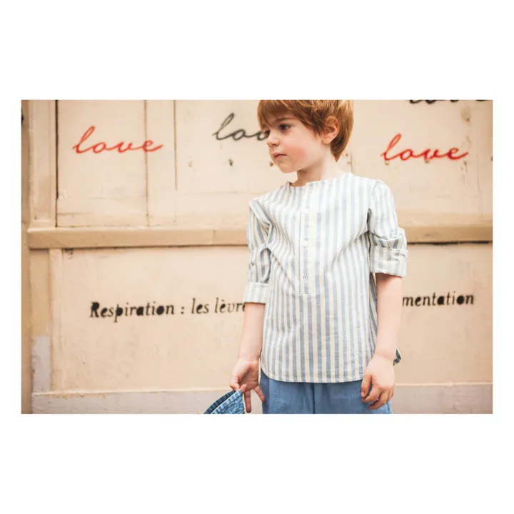Louis Louise Kurta Oncle Rayée | Bleu ciel