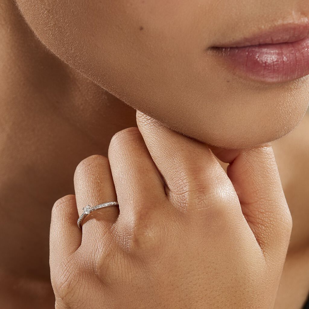 Bague Solitaire Hemera Or Blanc Diamant