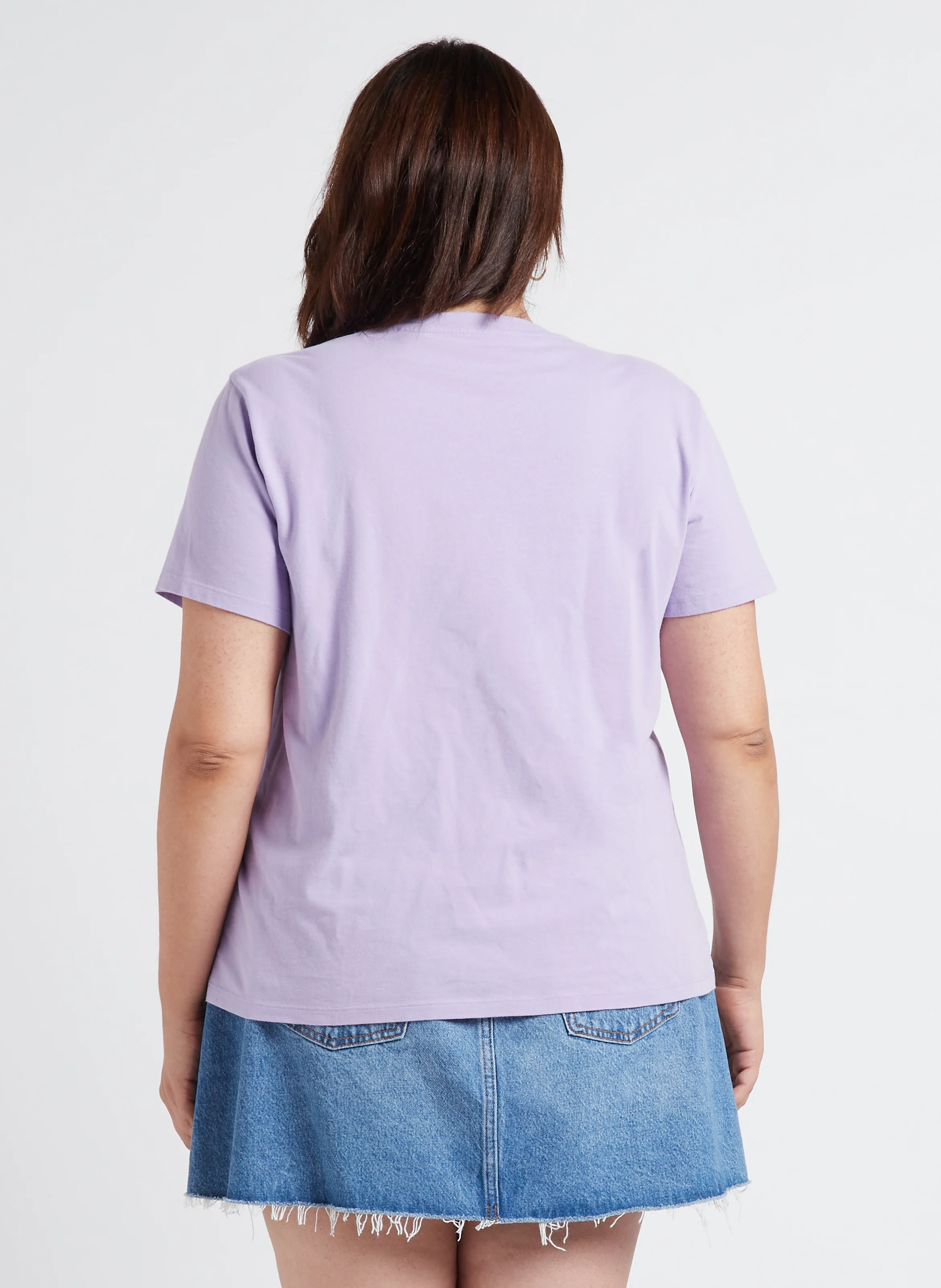 PL V NECK TEE - Tee-shirt col V en coton | Violet