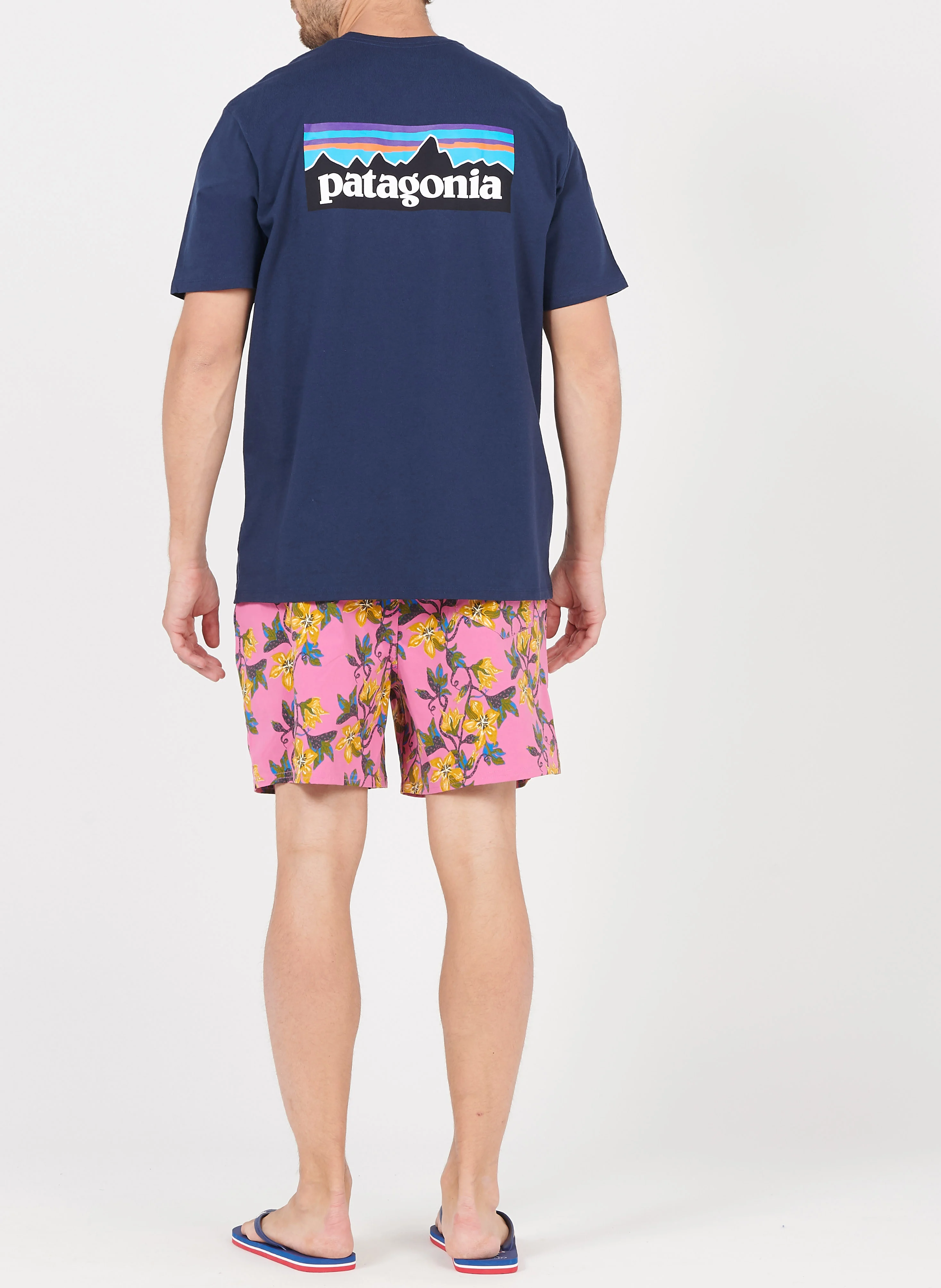 Tee-shirt col rond regular-fit sérigraphié en coton mélangé | Bleu