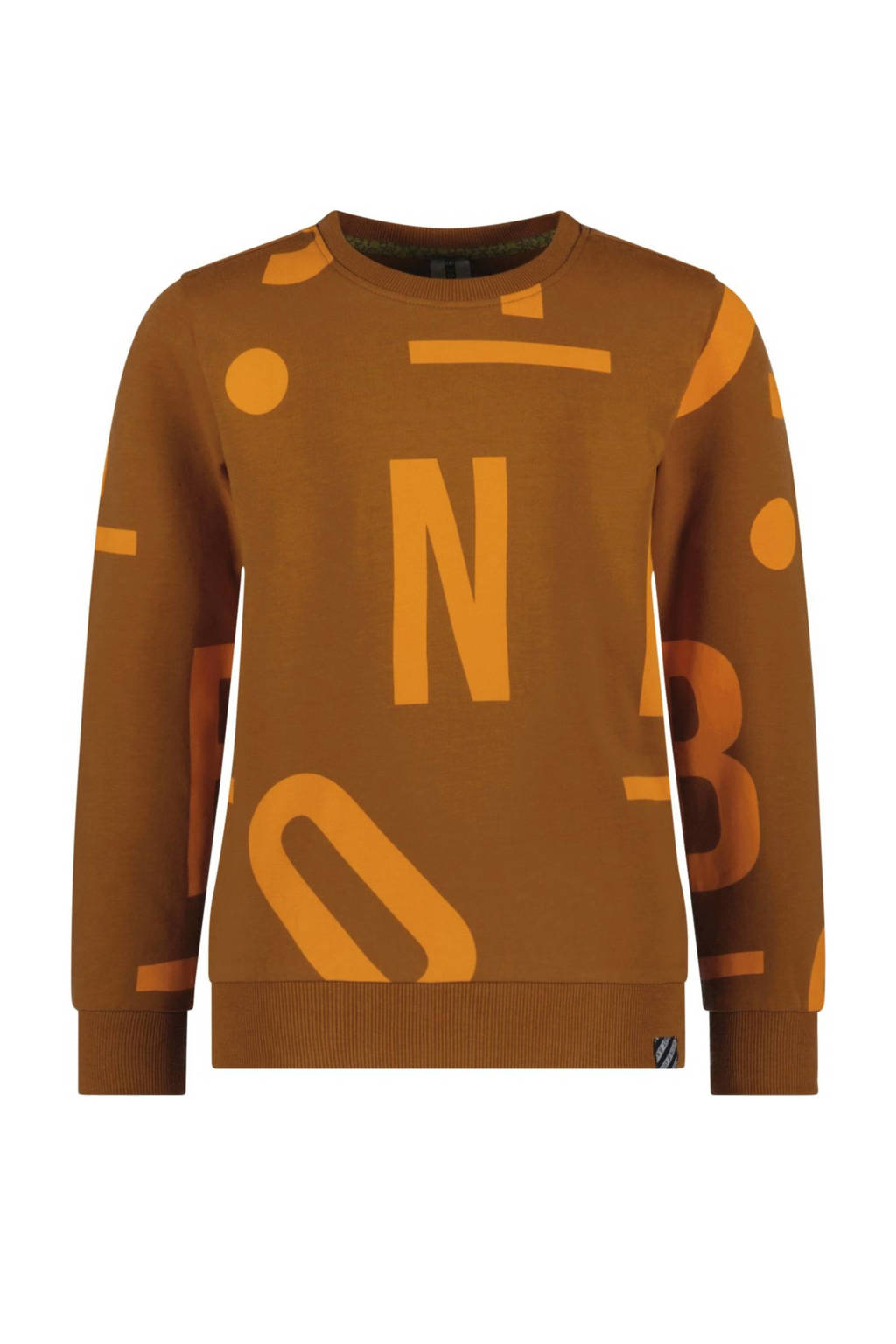 B.Nosy sweater Scott met all over print bruin/oranje