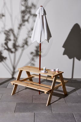 Woodlii Piknikbord med Parasoll, Wood