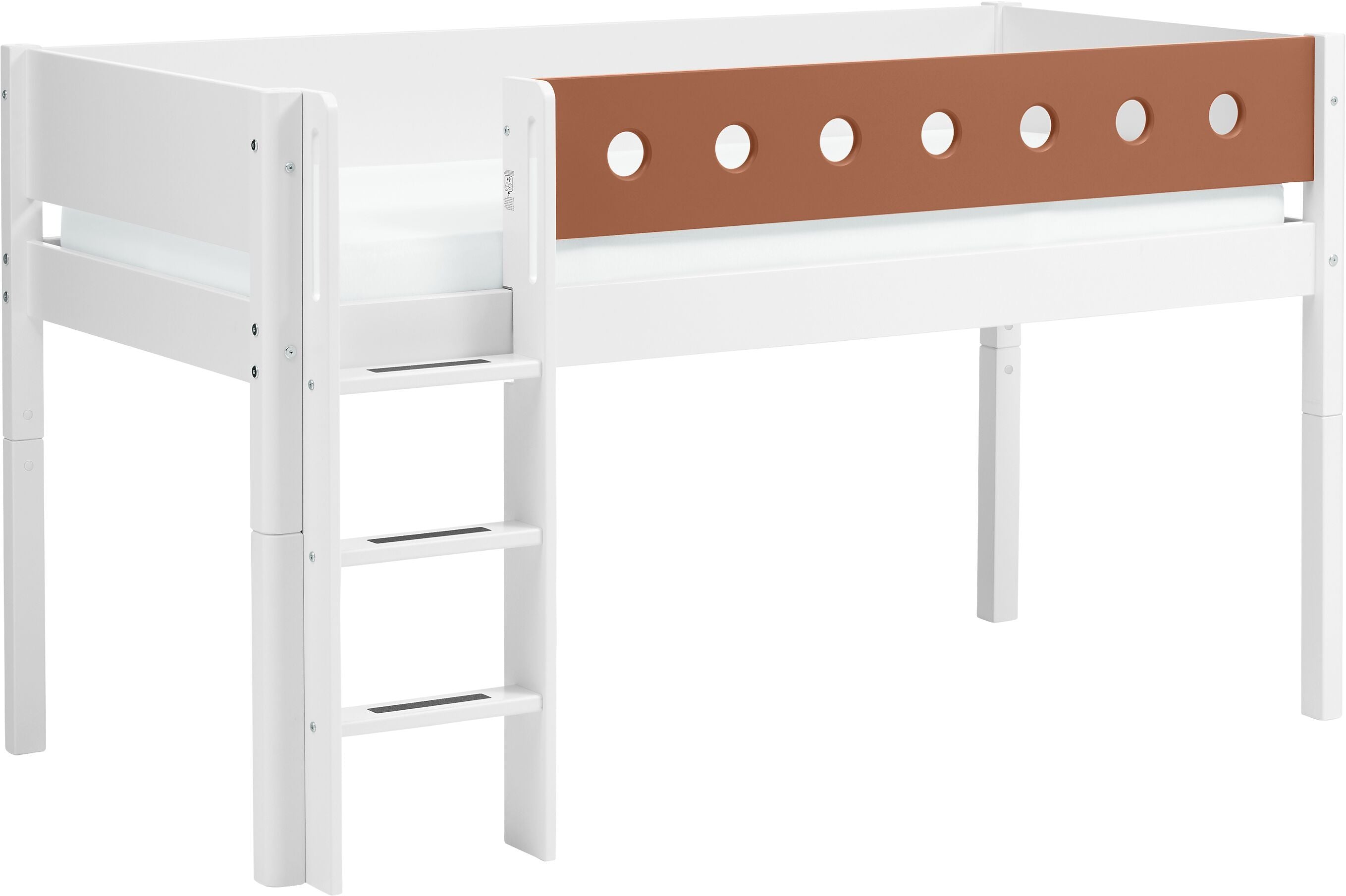 Flexa WHITE Halbhochbett - Rost / B: 109.0 cm x T: 210.0 cm x H: 120.0 cm