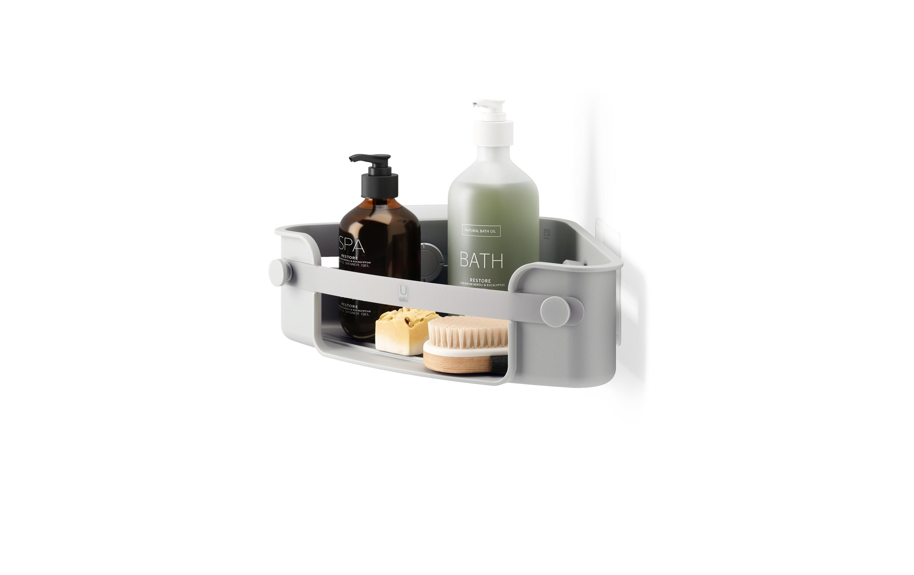 Bad-Utensilienhalter Flex Adhesive für Ecken GrauEckduschablage