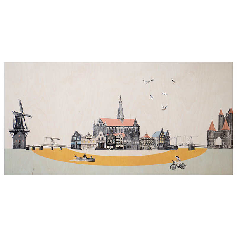 StoryWood wandpaneel Verliefd op Haarlem 80 x 40 cm