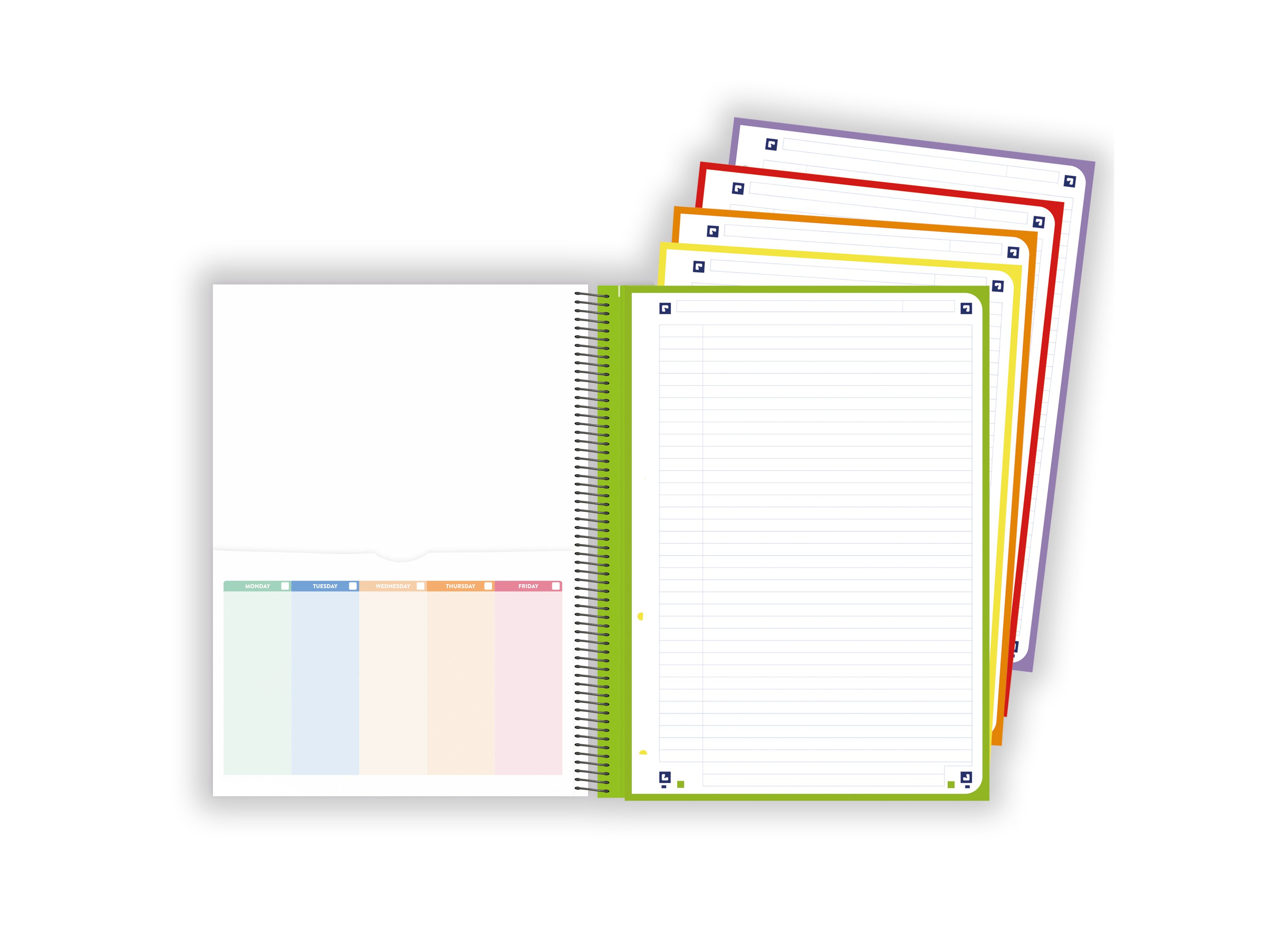 CADERNO ESPIRAL A4 PAUTADO OXFORD&YOU EUROBOOK CORES VIVAS 120 FOLHAS 90G CORES SORTIDAS