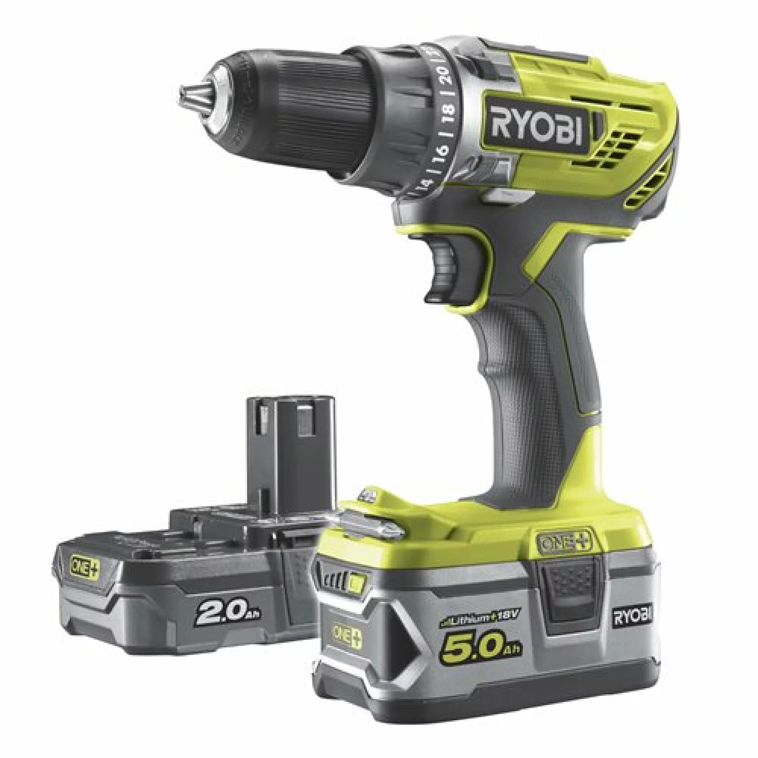 Ryobi R18DD3-252S 18V Li-Ion accu boormachine set (1x 5.0Ah & 1x 2.0Ah) in tas - 50Nm