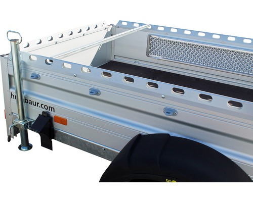 Humbaur enkelassige aanhangwagen Alumaster Allrounder 2510 x 1310 x 400 mm geremd incl. neuswiel, wielschokdempers en gereedschapskist (los) Toelaatbaar totaalgewicht 1300 kg
