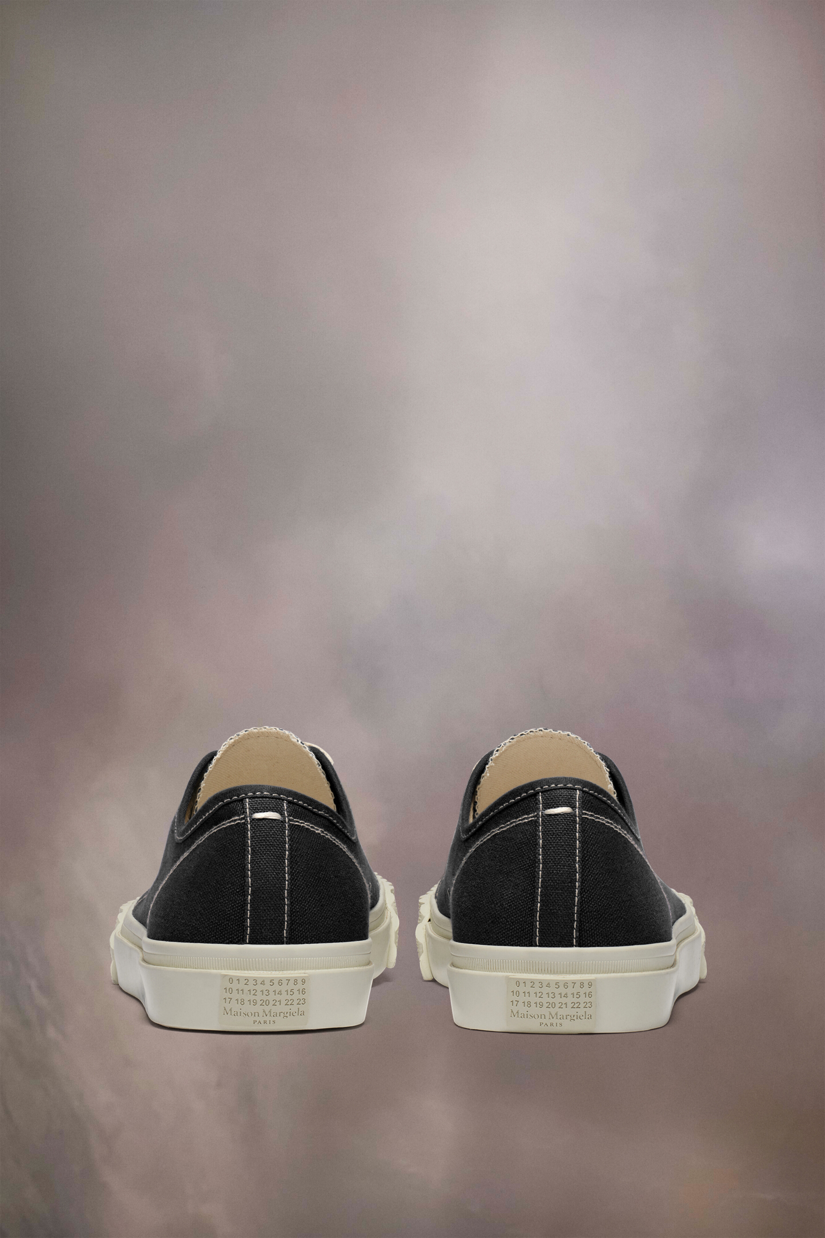 Sneakers Tabi noires en coton pour femme Noir et Blanc