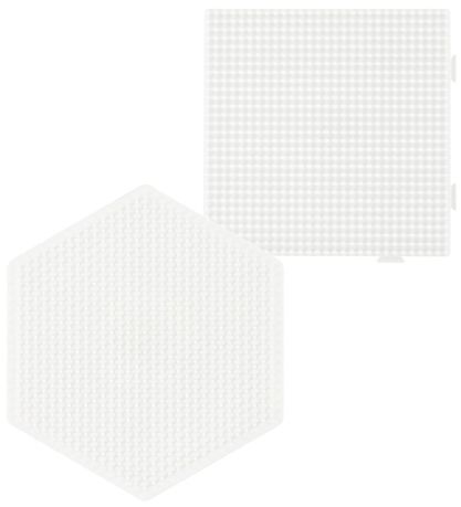 Hama Midi Bügelperlensteckplatten - 4 st. - Kreis/Herz/Quadrat/S