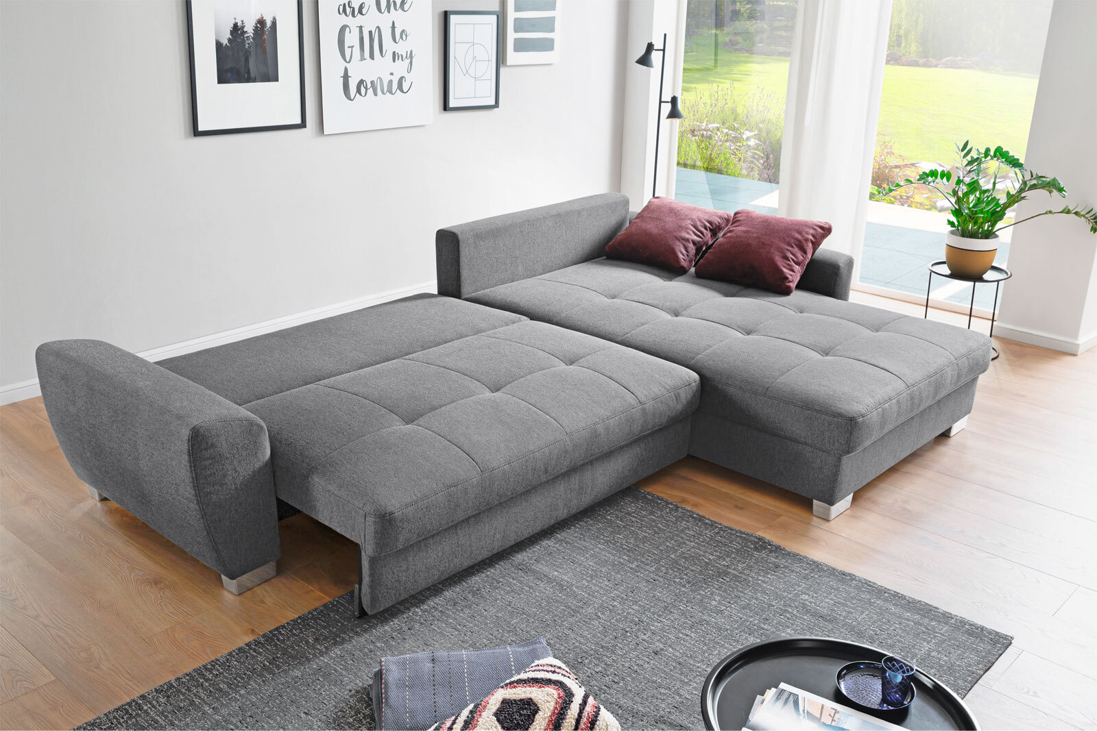 Ecksofa Harry, Stellmaß ca. 323 x 211 cm , Anthrazit
