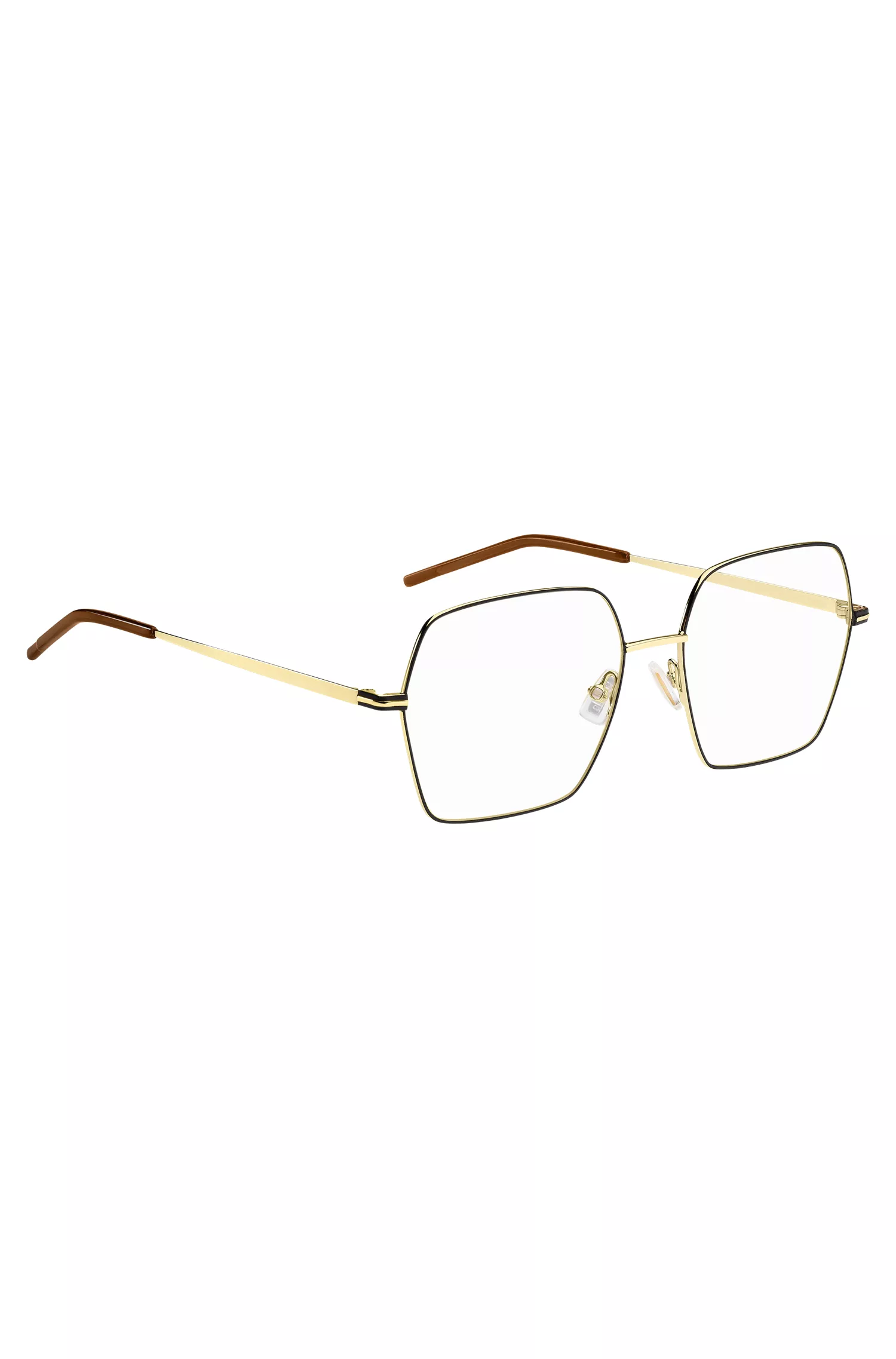 Armação BOSS Black-Optical em aço dourado ultrafino
