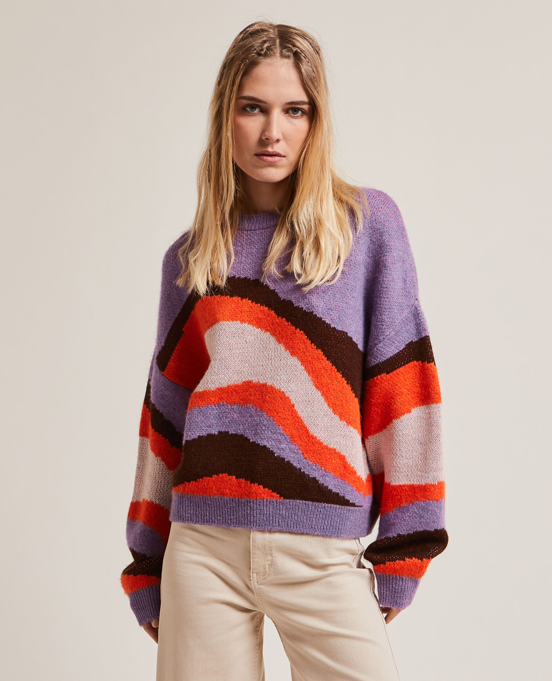 Pull col rond - Violet