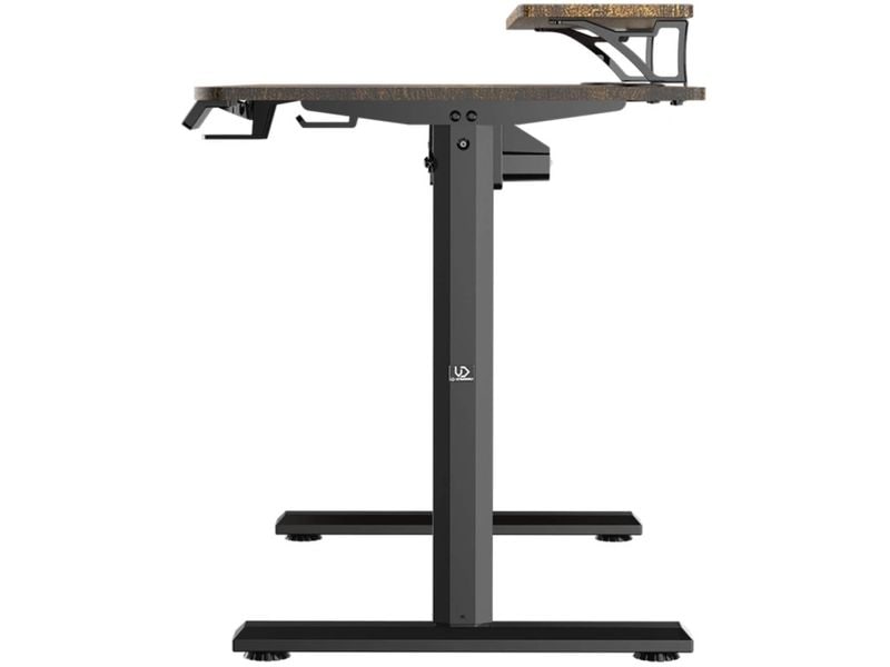 Ultradesk Gaming Tisch Higlander Braun Robuster Gaming-Tisch mit elektrischer Höhenverstellung