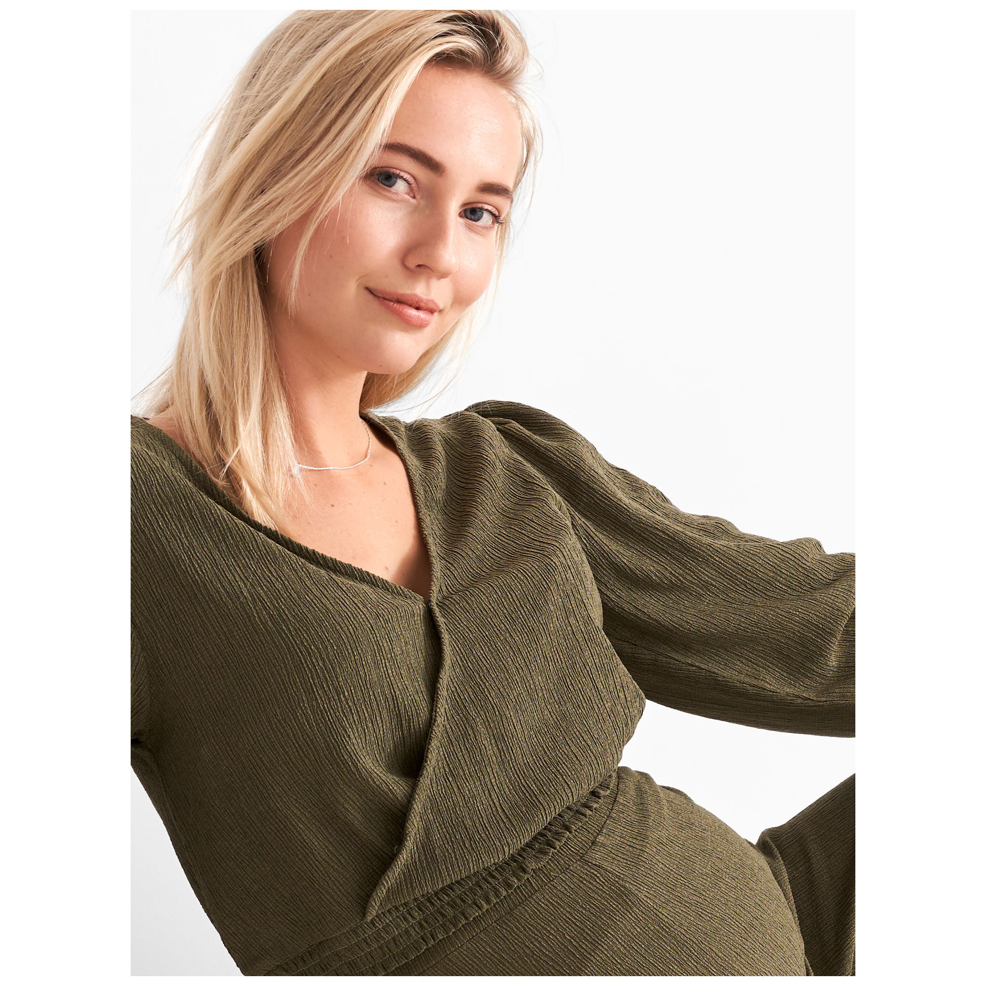 Prénatal zwangerschapsshirt lange mouwen effen groen
