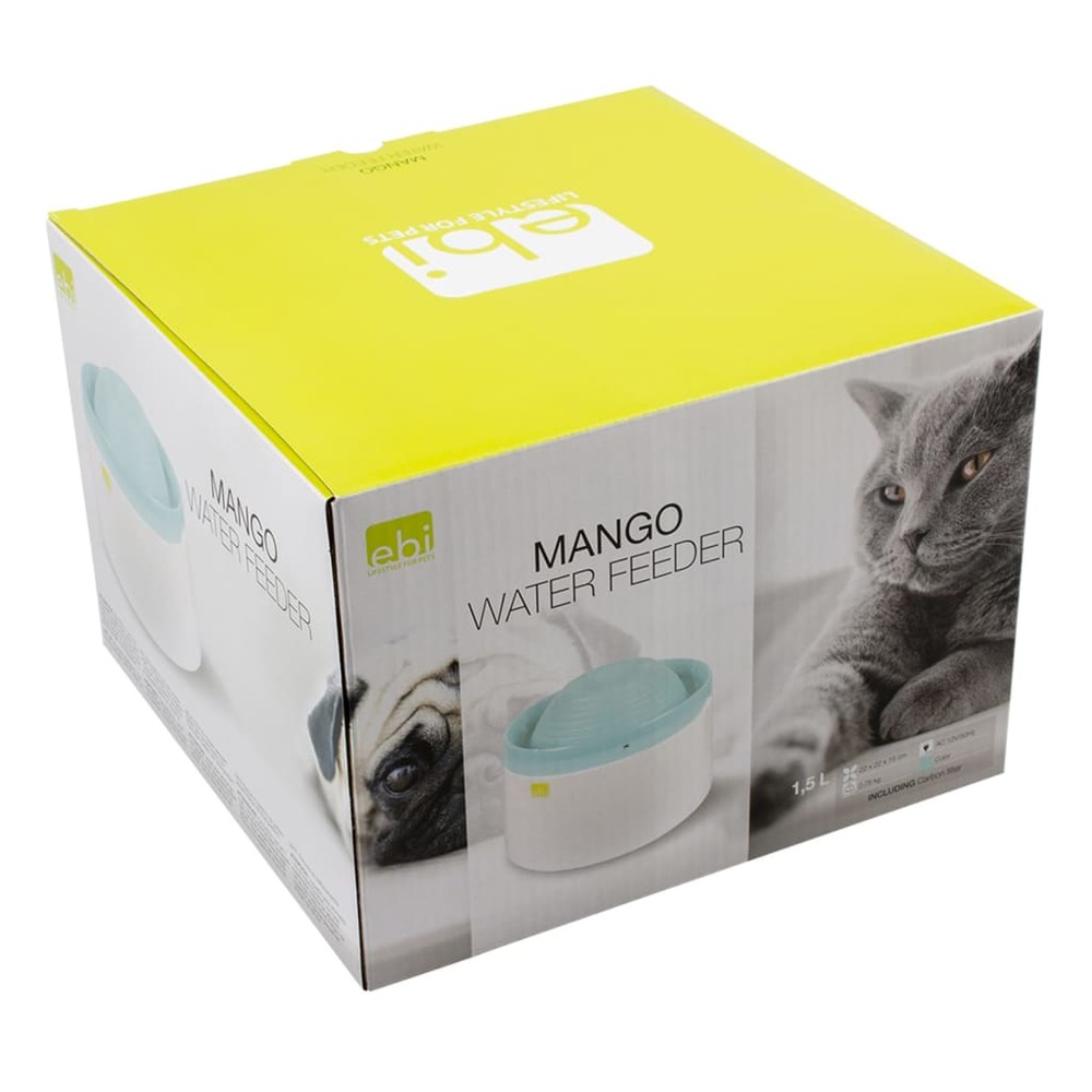 Bol à eau pour animaux de compagnie mango 1,5 l bleu