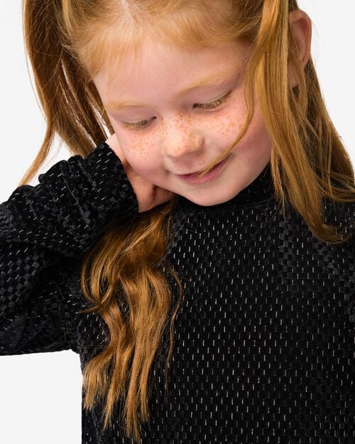 t-shirt fille pailleté noir