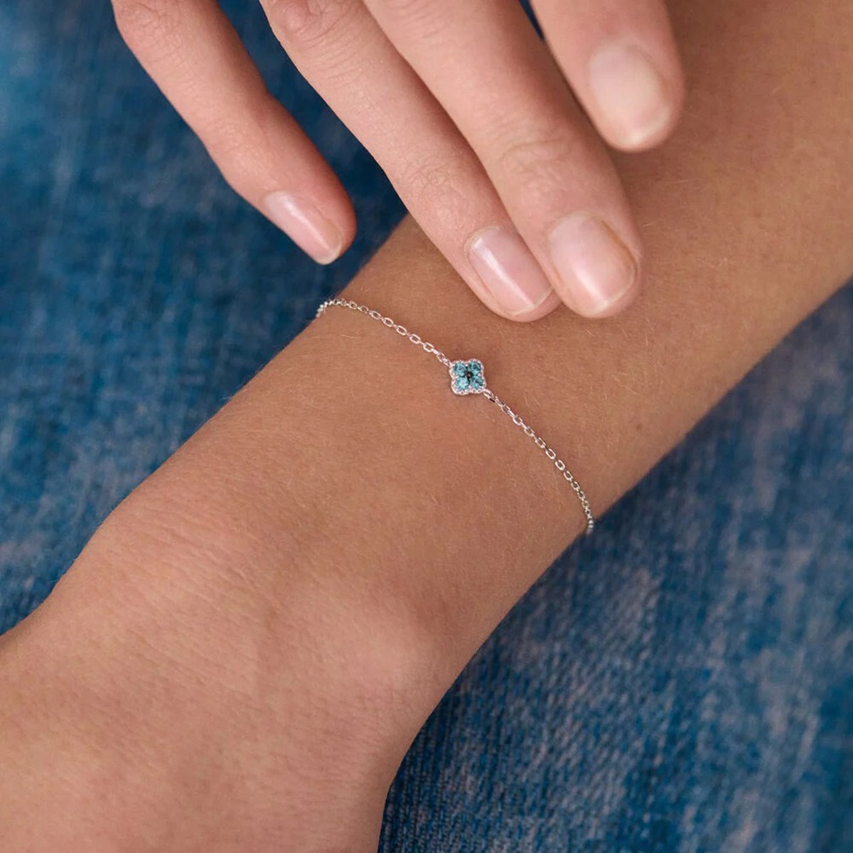 Bracelet Agatha Beloved argent fleur oxydes