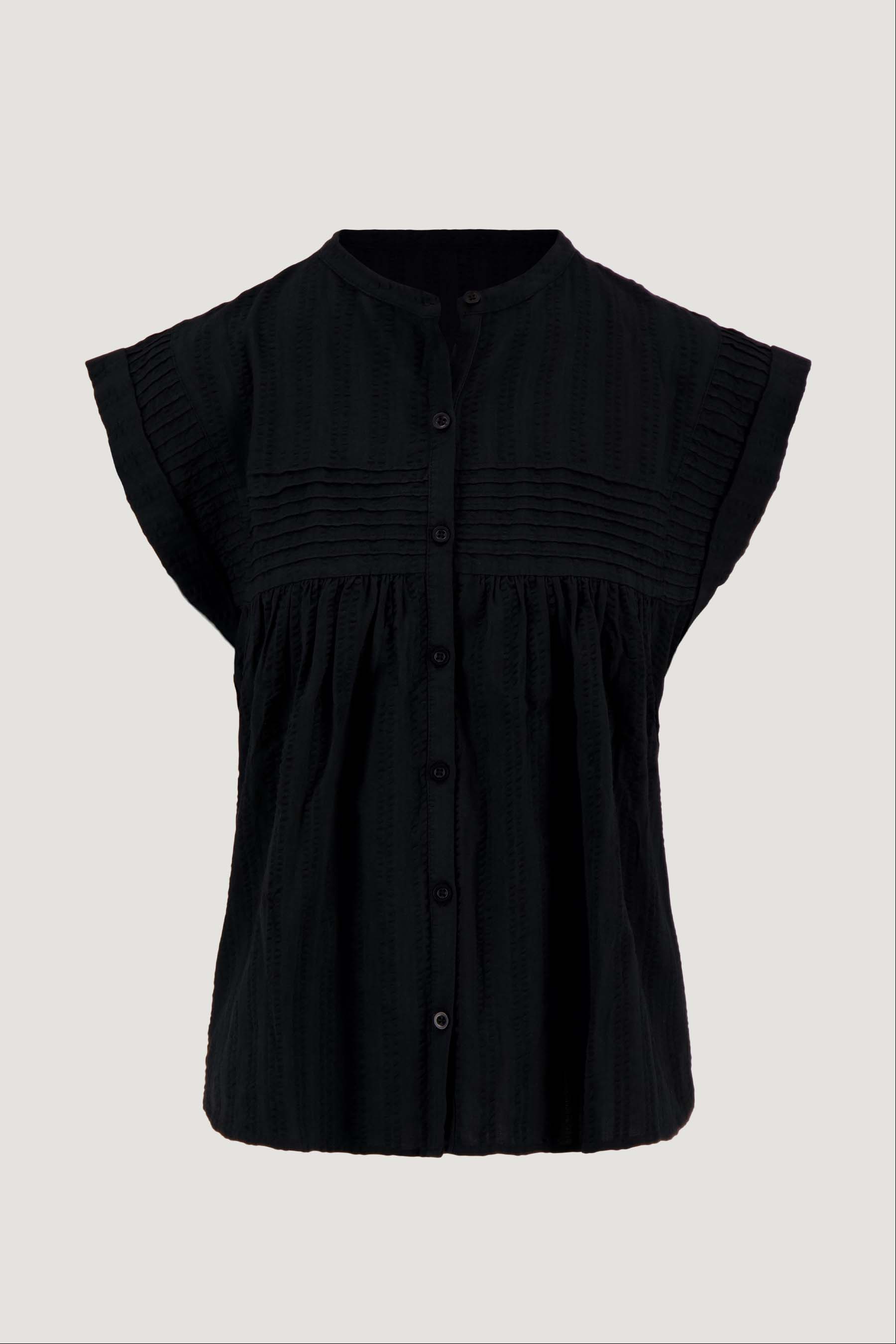 voile blouse met structuur streep