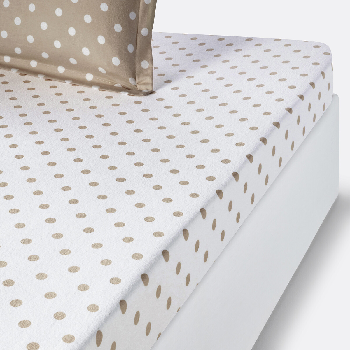 LA REDOUTE INTERIEURS<br>Lençol de flanela com estampa de bolinhas Clarisse