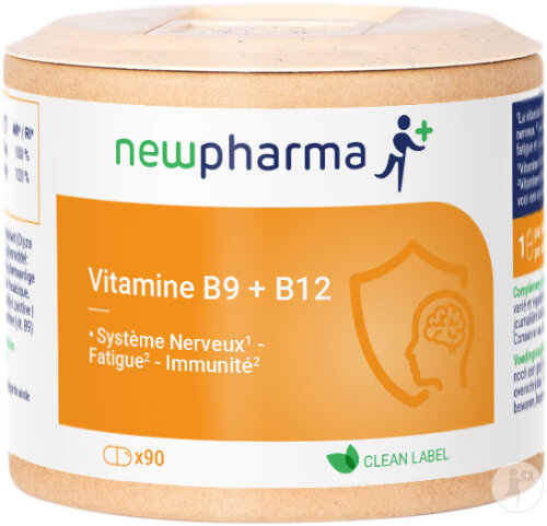 Newpharma Vitamine B9 + B12 Complément Alimentaire 90 Gélules