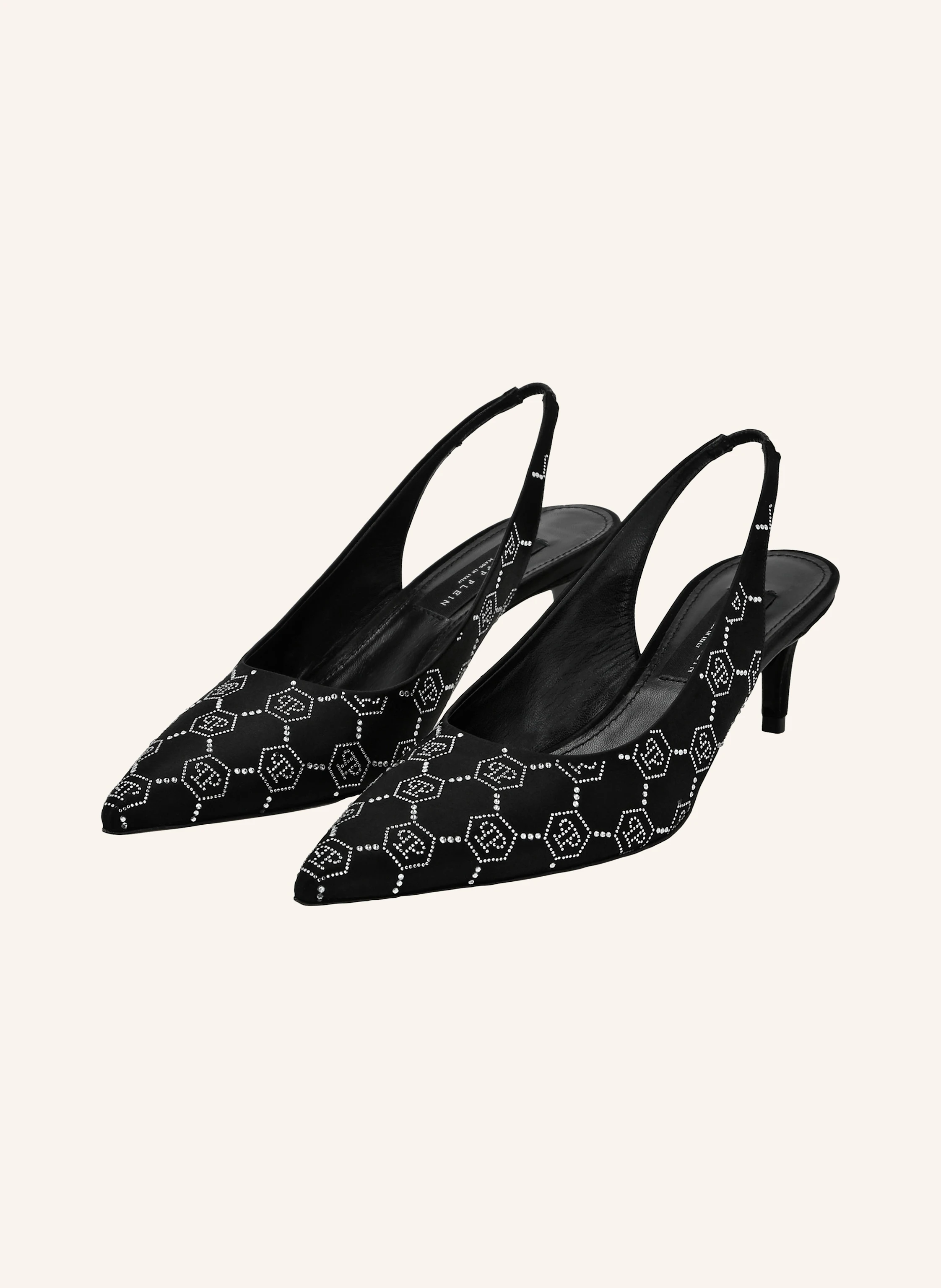 PHILIPP PLEIN Slingpumps mit Steinbesatz MONOGRAM