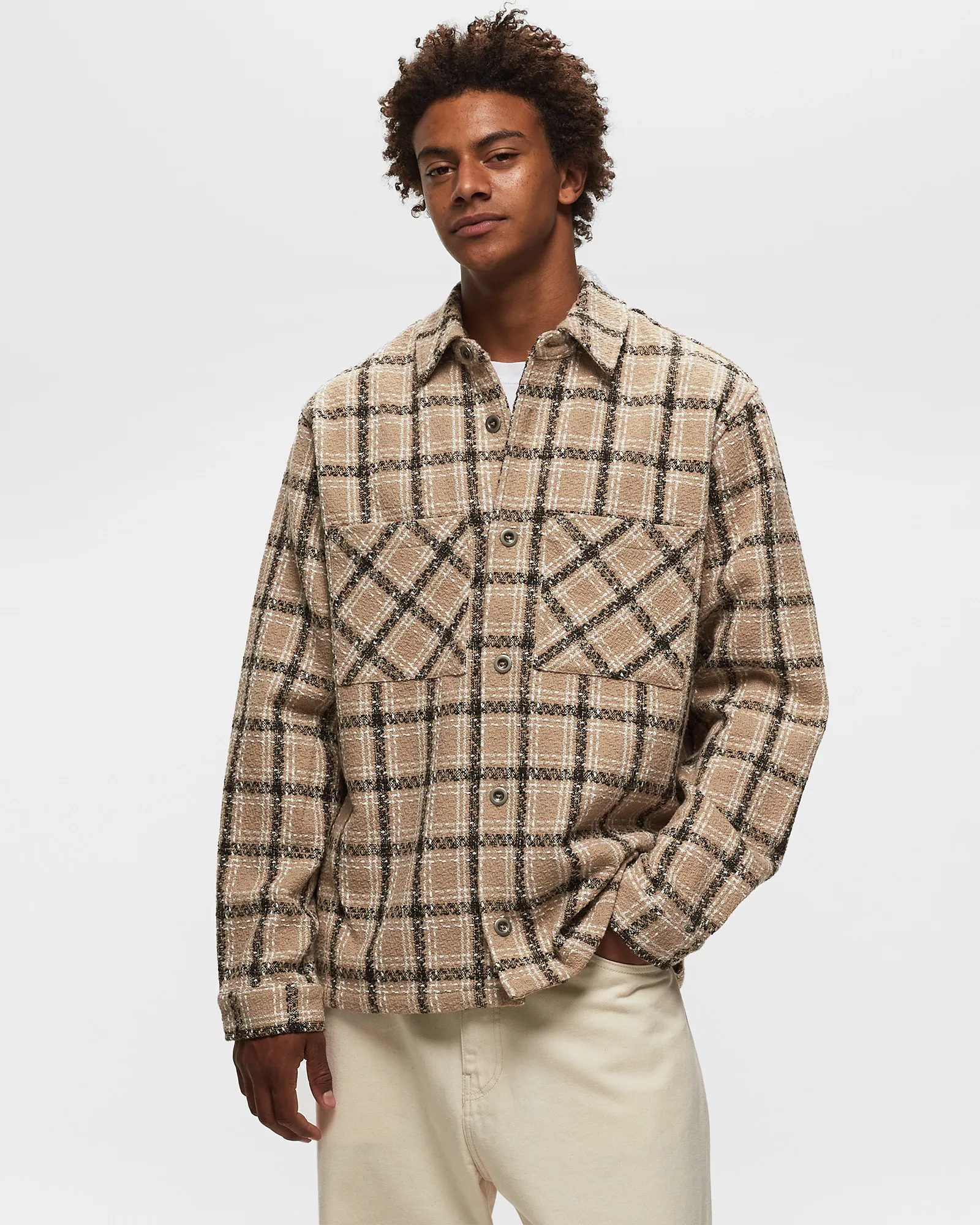 BSTN Brand BOUCLÉ PLAID SHIRT
