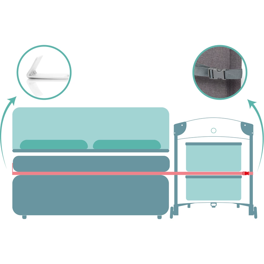 fillikid Reisebeistellbett grau melange
