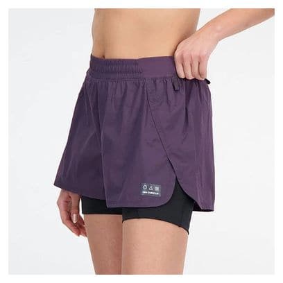 Short 2-en-1 Femme New Balance Trail All Terrain Violet