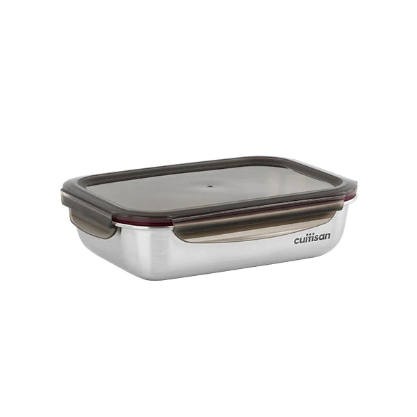 Boîte de conservation rectangulaire en inox 1900 ml compatible micro-o