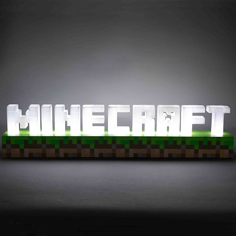 Minecraft lampe - hvid, sort og brun