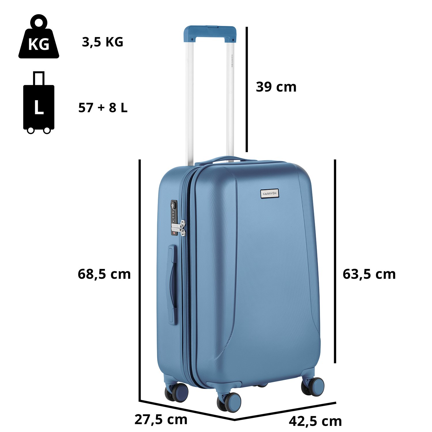 CarryOn Skyhopper 4 Wiel Trolley 68 Expandable cool blue