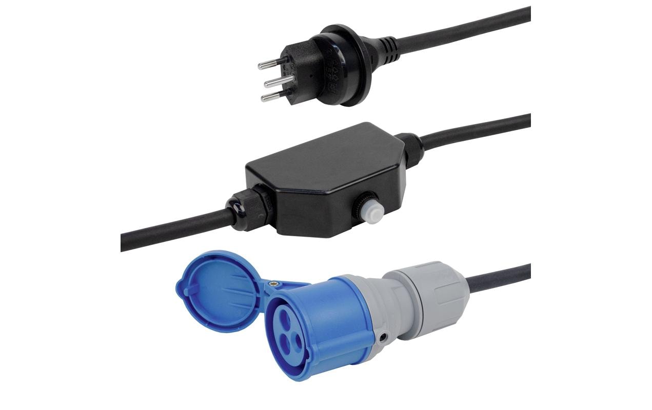Verlängerungskabel GdV 3 x 1.5 mm2 T13-CEE16/3 2 m IP44Verlängerungskabel mit integriertem rückstellbarer Überstromschutzschalter