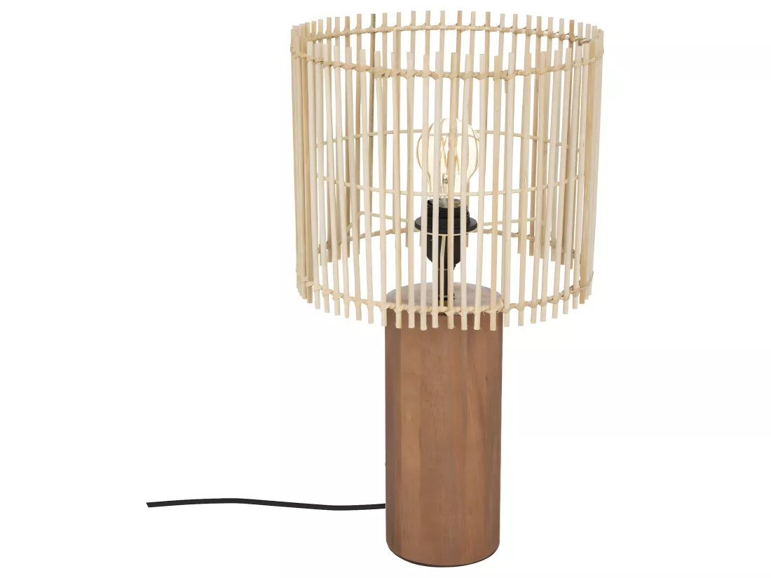 Lampe à poser en Bois et Bambou D 27 cm