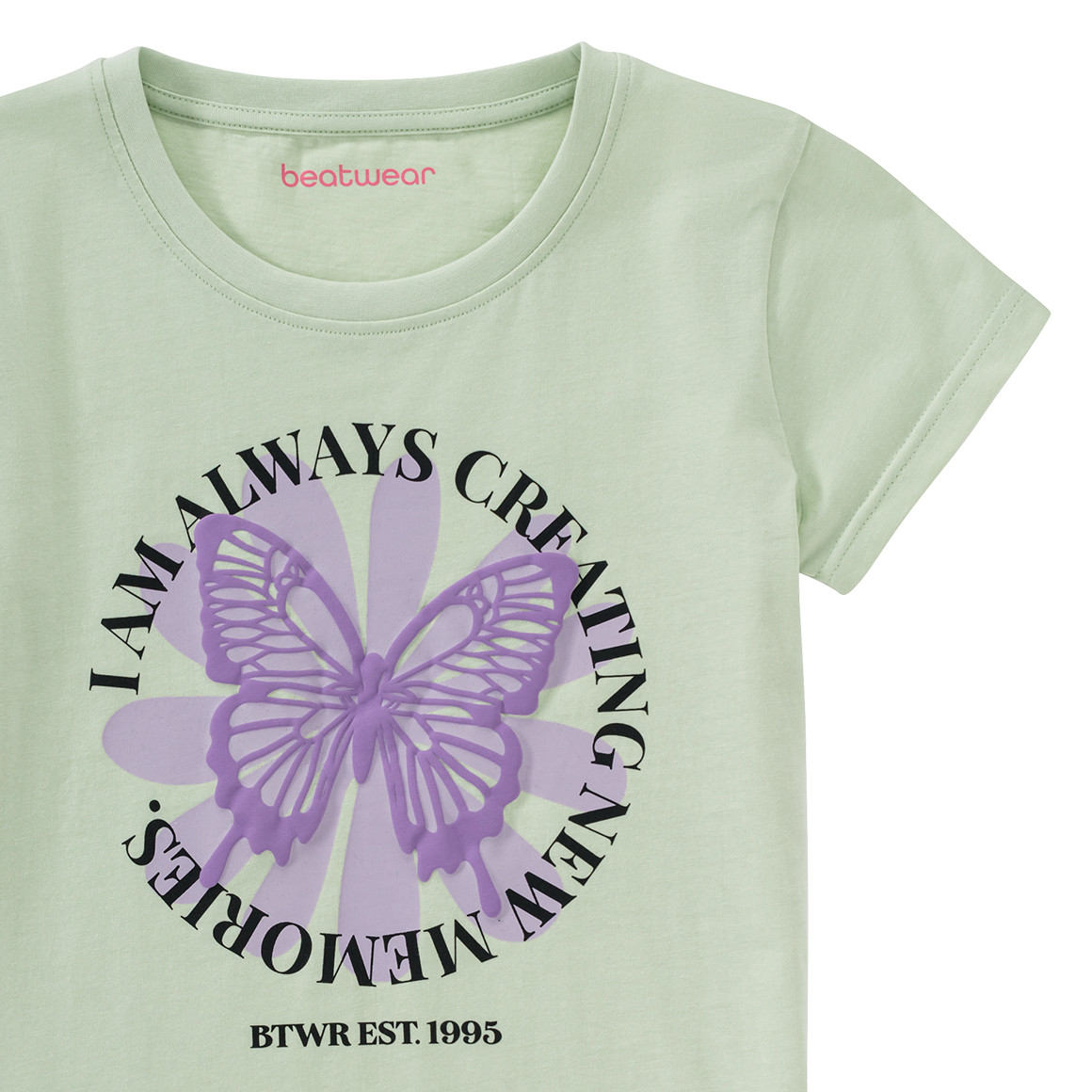 Beatwear Mädchen T-Shirt mit Schmetterlings-Print hellgrün