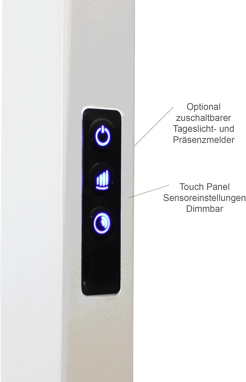 Moderne LED Stehleuchte Büro, weiss, Tageslichtsensor und Bewegungsmelder 190cm - 75 Watt 7962 Lumen 4000 Kelvin Neutralweiss Dimmbar mit direkter, indirekter Beleuchtung, Arbeitsplatz