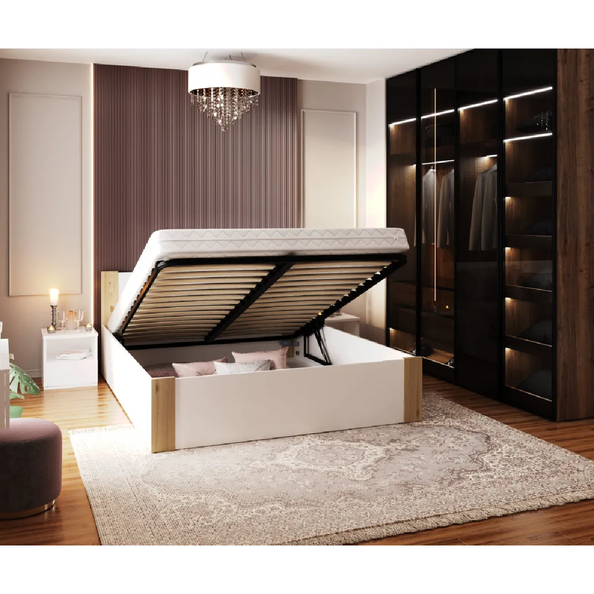 Kids Literie Lit Coffre Boston 160x200 cm