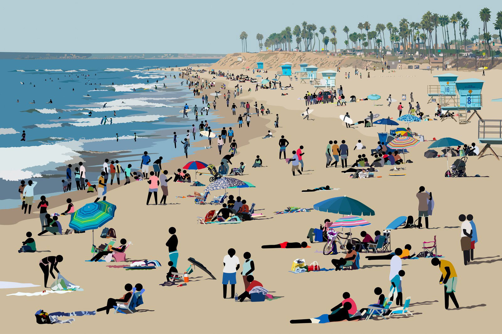 Beach Scene II by Patrick Tschudi - Limited Edition. Edition of: 150. Signed.