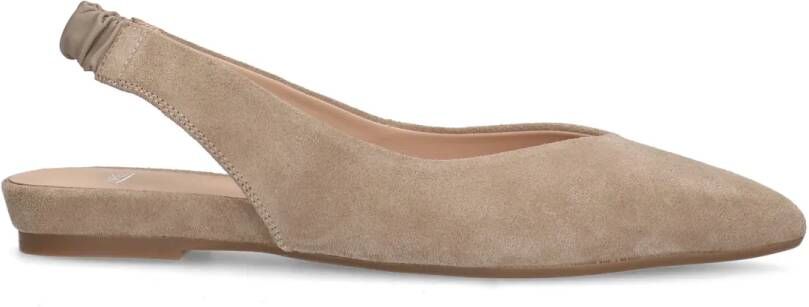 Manfield Dames Beige suède slingback ballerina's