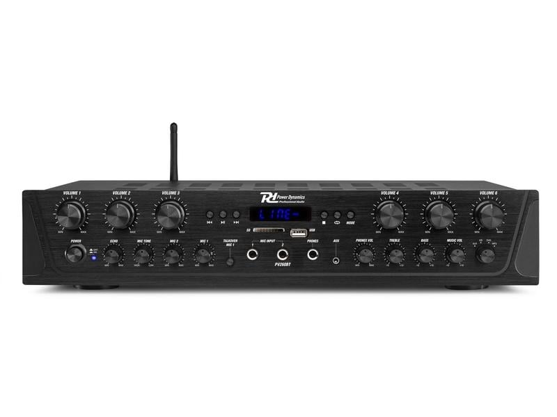 Power Dynamics Verstärker Pro PV260BT 6 Kanal-Verstärker mit Bluetooth, SD, USB und FM Radio