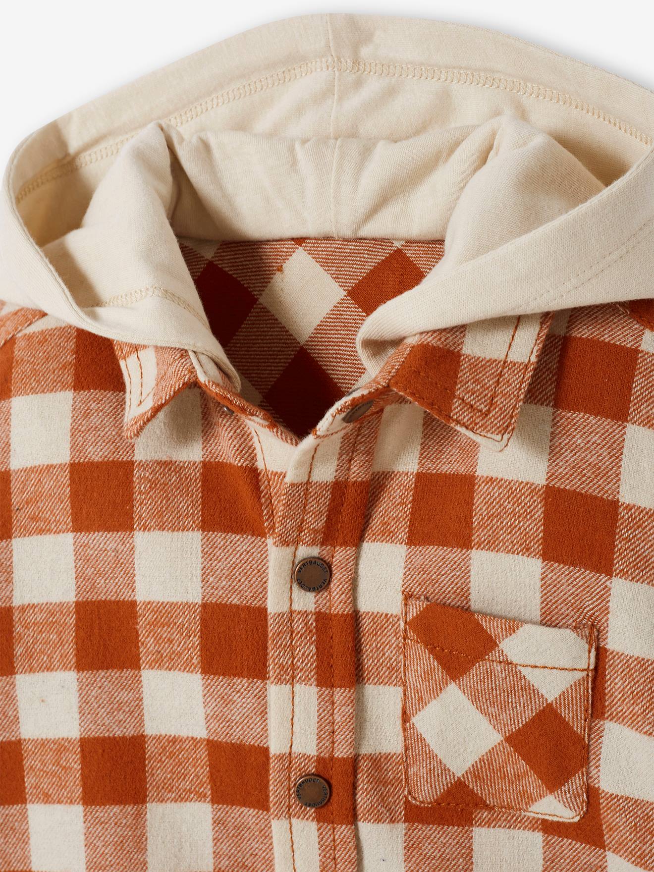 Camisa xadrez vermelha tamanho médio para bebê menino