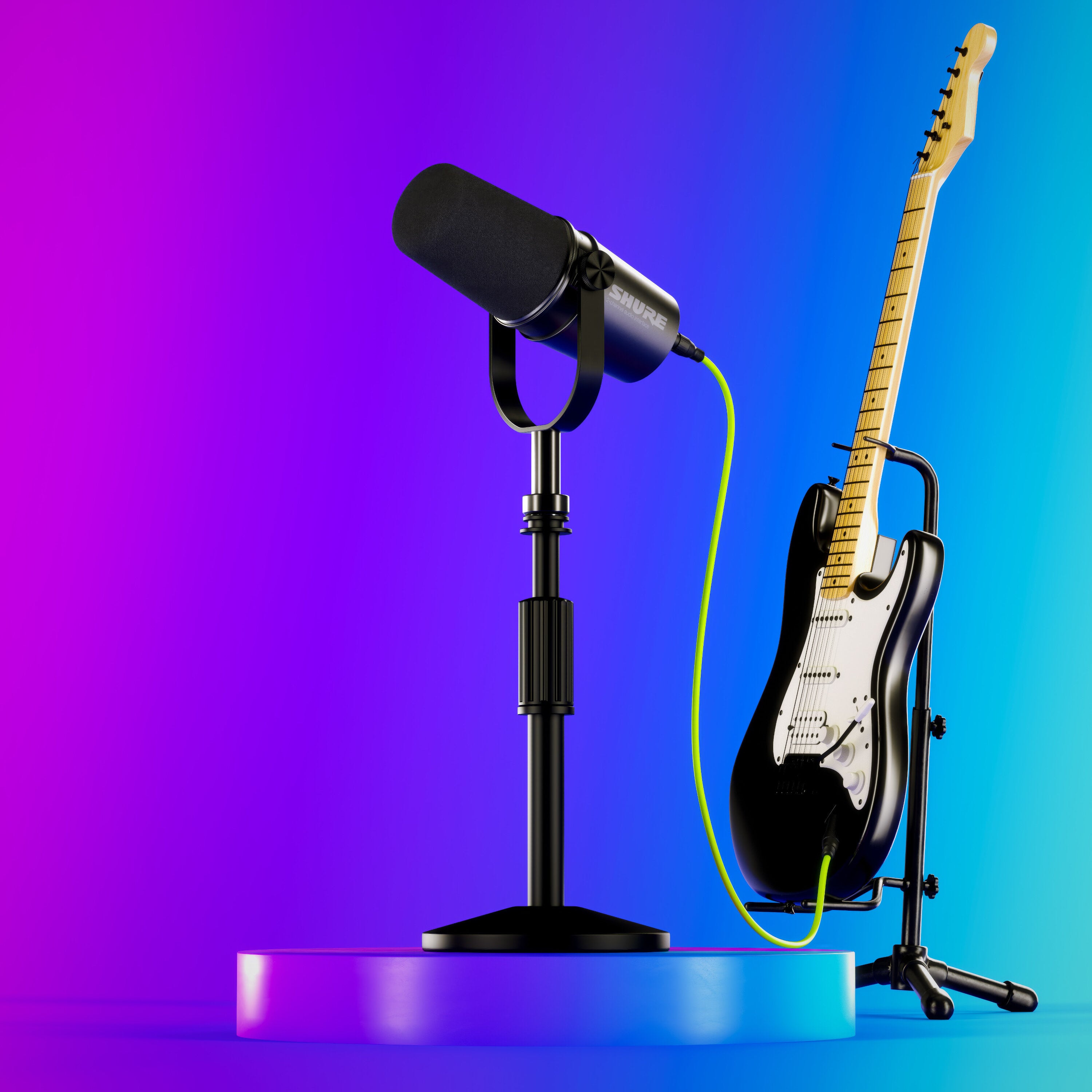 Shure MV7i Smart Mic met audio interface