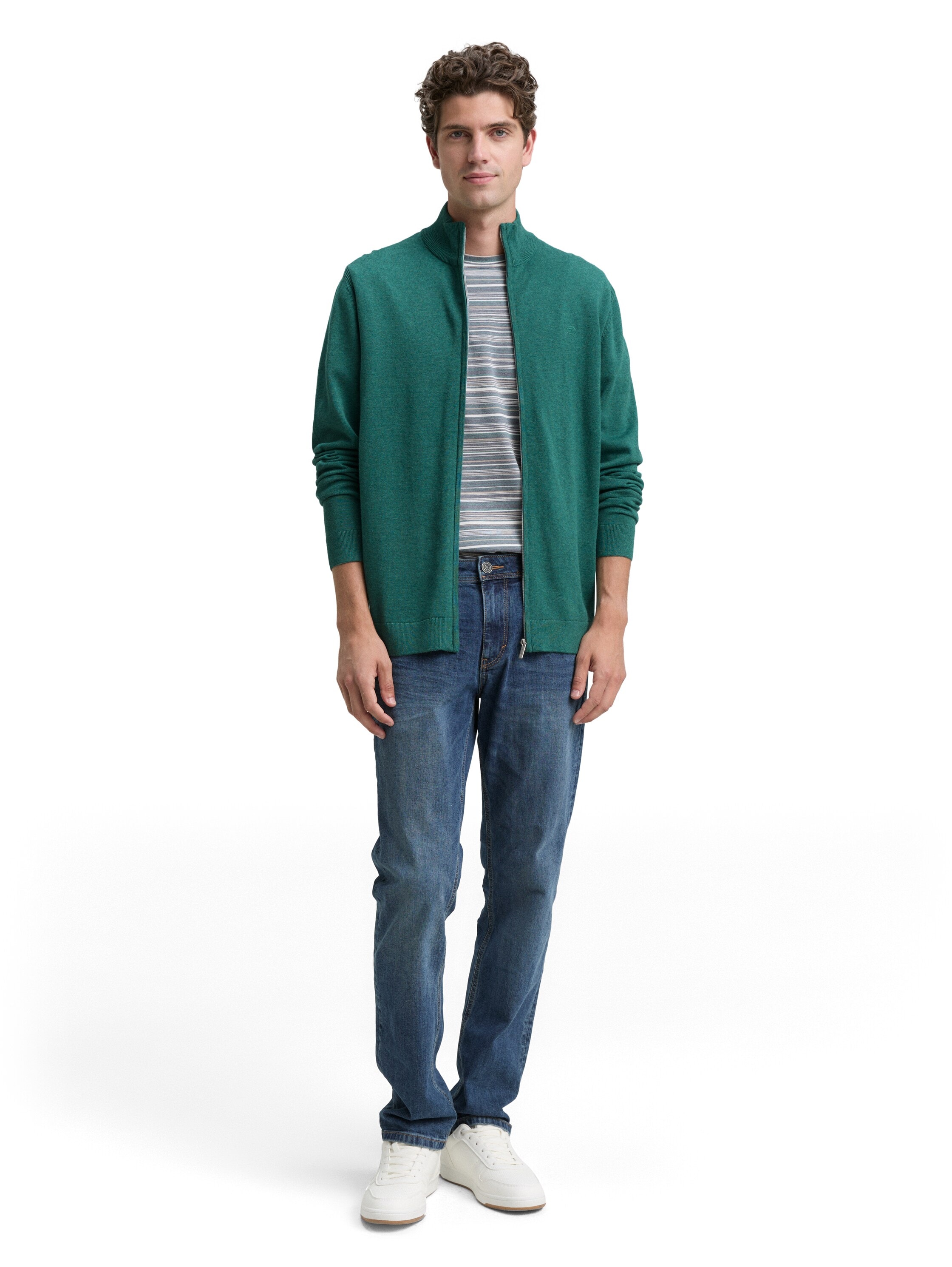 TOM TAILOR Strickjacke , mit Logo Stickerei