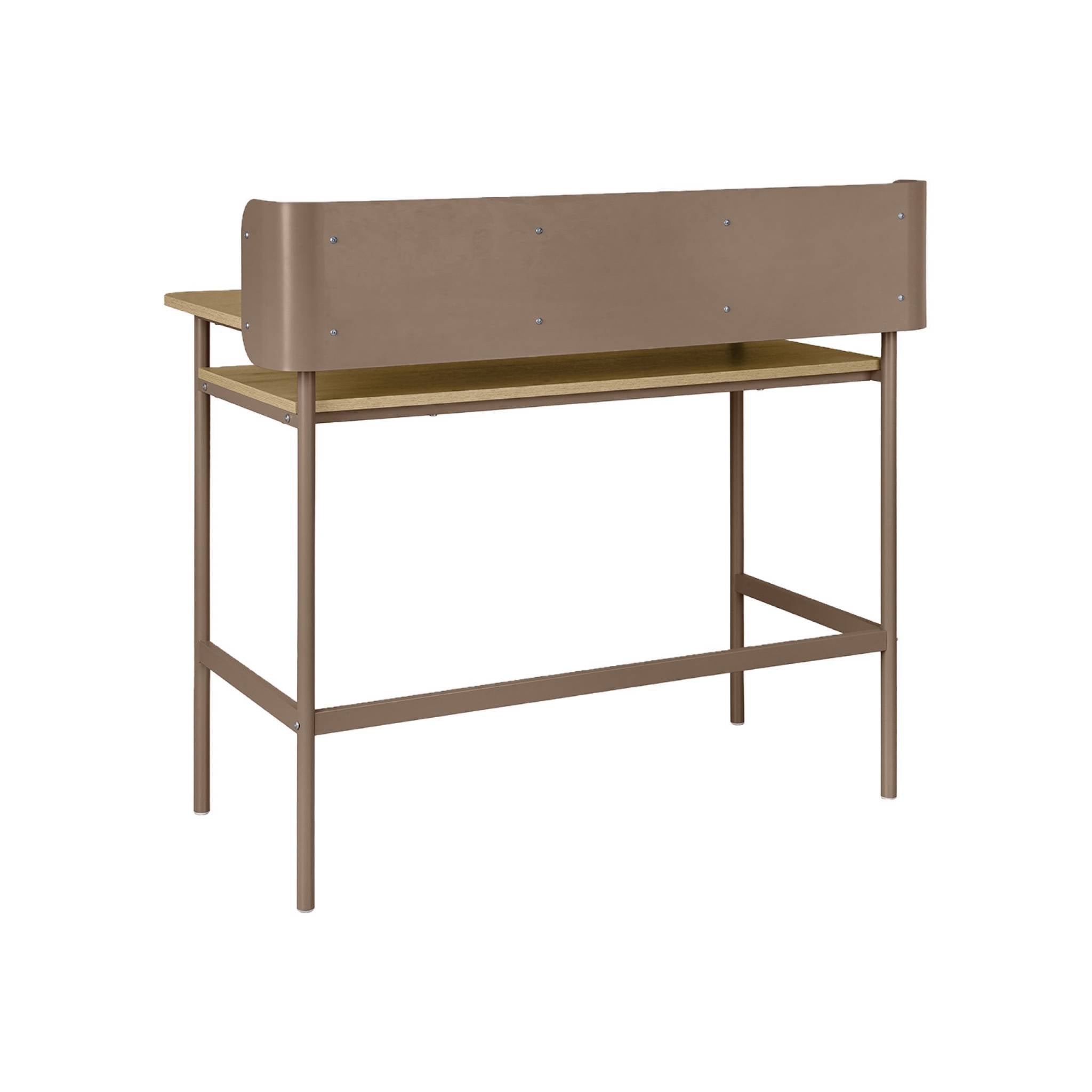 sweeek - Bureau met open opbergruimte metaal en houtdecor