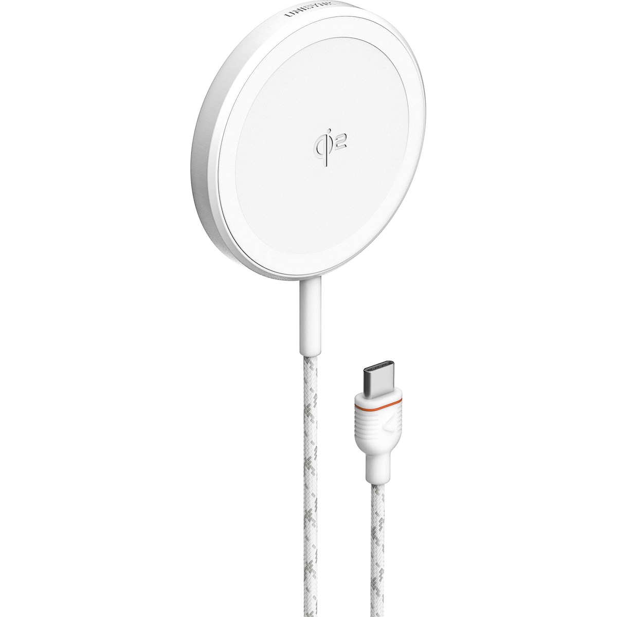 Unisynk Qi2 15 W trådløs lader (hvit)