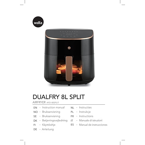Wilfa Airfryer Dualheat AFD-80Split - sort