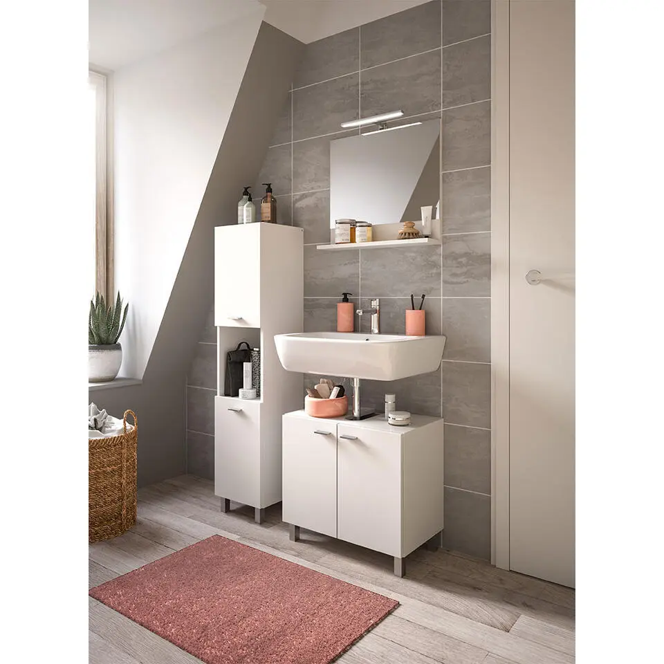 Hioshop Boston kolomkast 2 deuren 1 vak wit