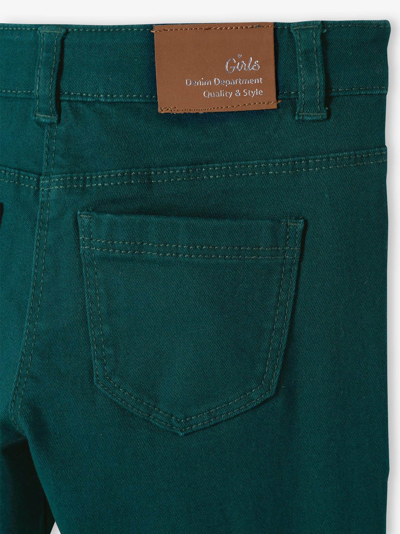 Calças Morphologik slim fit para meninas, quadris largos, modelo STONG, cor marrom claro lisa.